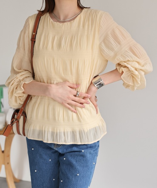 コンパクトシャーリングトップス NATURAL BEAUTY BASIC｜シャーリングコンパクトトップス