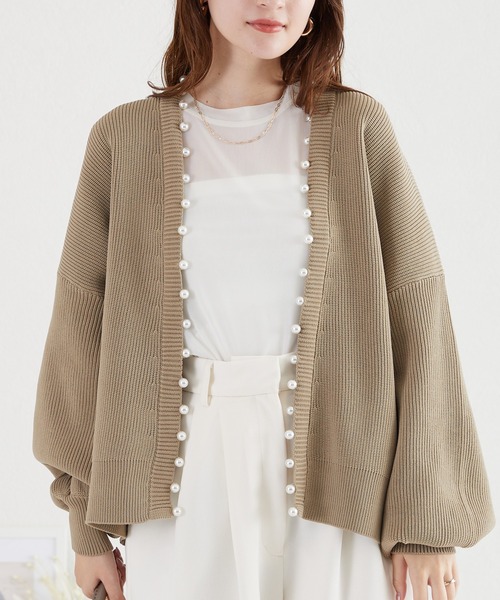 acro（アクロ） カーディガン パールニットカーディガン/AC3312