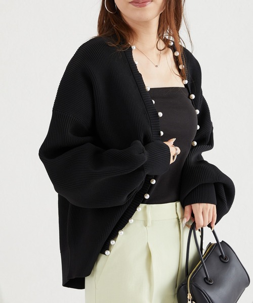acro（アクロ） カーディガン パールニットカーディガン/AC3312