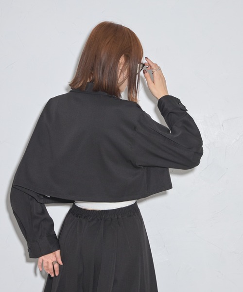 ブラウス シャツ ツイルクロップドシャツジャケット レディース ブラウス シャツ ツイルクロップドシャツジャケット レディース