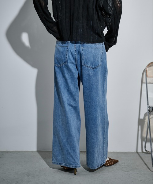 THE Yon ジーンズ デニム デニムパンツ クロスウエストアシメラップ