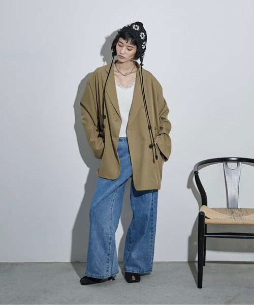 THE Yon ジーンズ デニム デニムパンツ クロスウエストアシメラップ