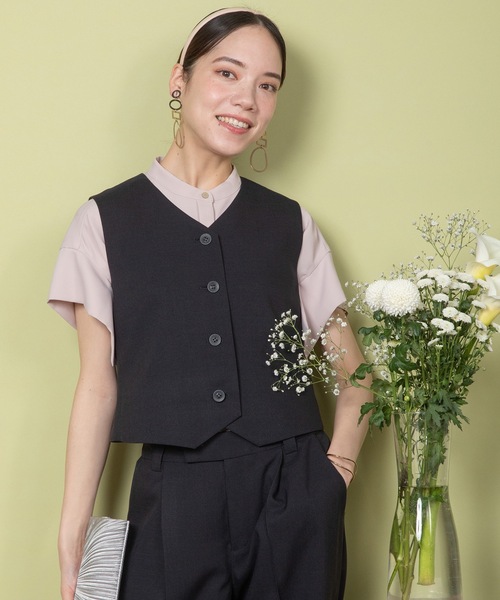 ベスト ジレ ストレッチウォッシャブルベスト/ハンサムベストスーツ レディース