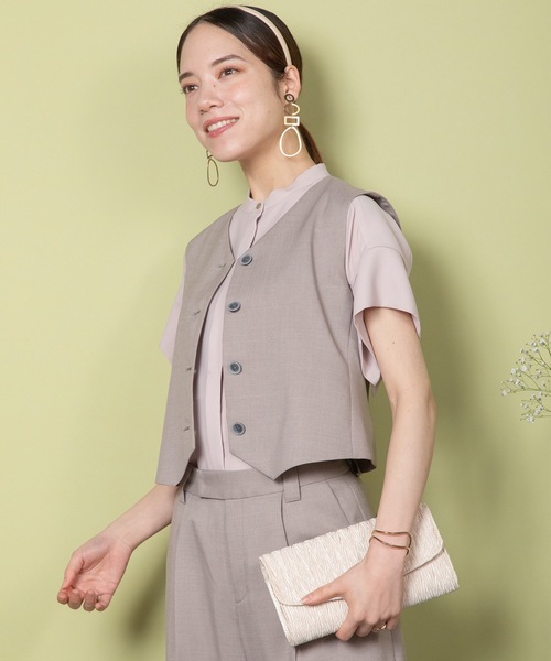 ベスト ジレ ストレッチウォッシャブルベスト/ハンサムベストスーツ レディース RESPEC ベスト ジレ ストレッチウォッシャブルベスト/ハンサム