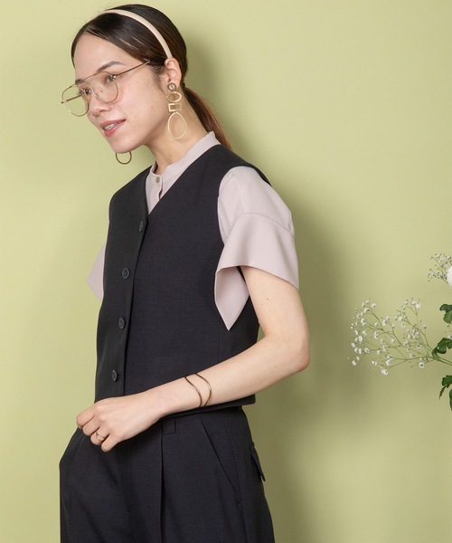 ベスト ジレ ストレッチウォッシャブルベスト/ハンサムベストスーツ レディース RESPEC ベスト ジレ ストレッチウォッシャブルベスト/ハンサム