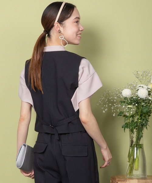 ベスト ジレ ストレッチウォッシャブルベスト/ハンサムベストスーツ レディース RESPEC ベスト ジレ ストレッチウォッシャブルベスト/ハンサム