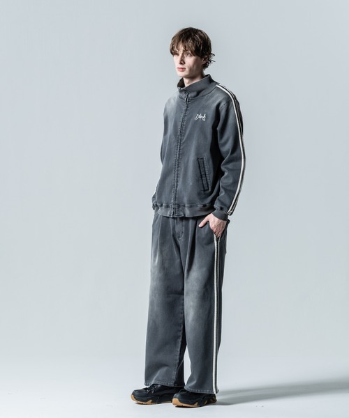 glamb ダメージ加工　デニム　ジャージ　パンツ glamb ジャージ Knit Denim Jersey / ニットデニムジャージ