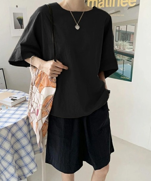 COCOMOMO リネンシャツ ブラウス シャツ 夏 コットンリネンドルマン