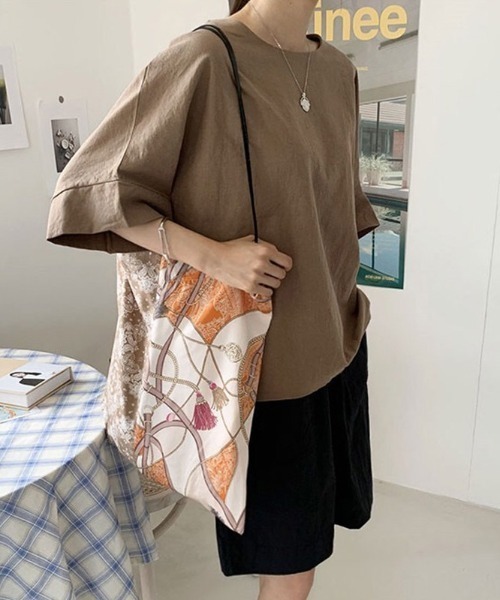 COCOMOMO ブラウス シャツ 夏 コットンリネンドルマンスリーブトップス
