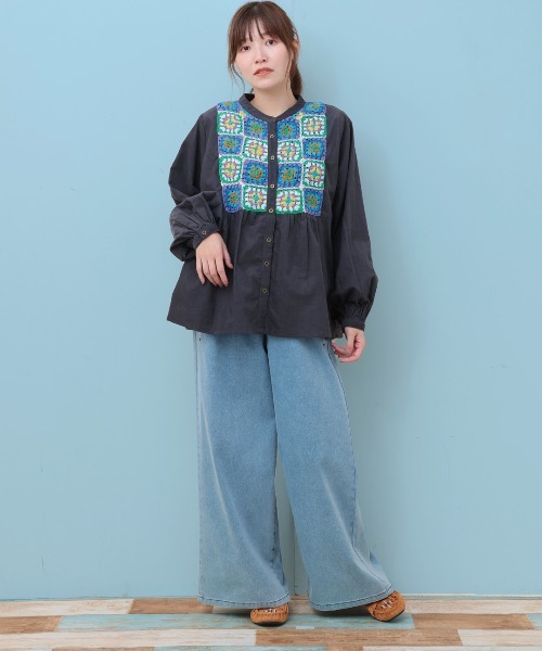 チチカカ（titicaca）/Rico クロシェコールブラウス チチカカ（TITICACA） ブラウス シャツ Rico クロシェコールブラウス