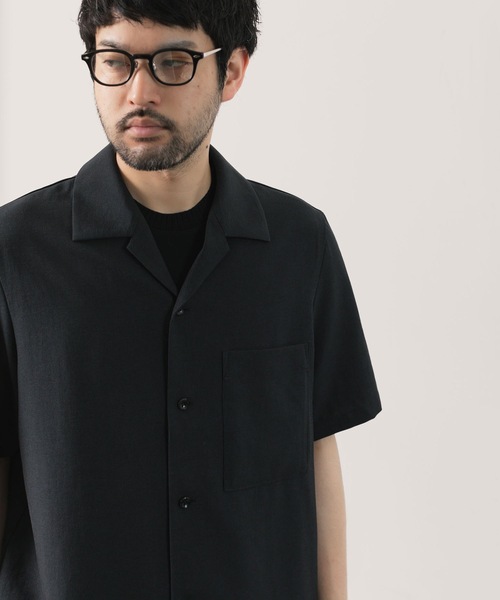 ATTACHMENT（アタッチメント） シャツ 半袖 PE/CO/LI ツイル オープン
