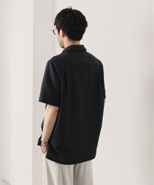 ATTACHMENT（アタッチメント） シャツ 半袖 PE/CO/LI ツイル オープン