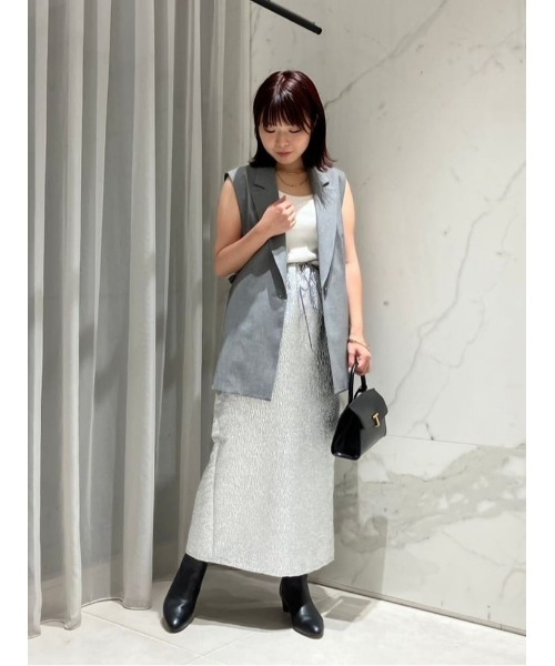 ランダムプリーツドロストベスト ジレ セール】ストレッチトロショートジレ（ベスト）｜allureville
