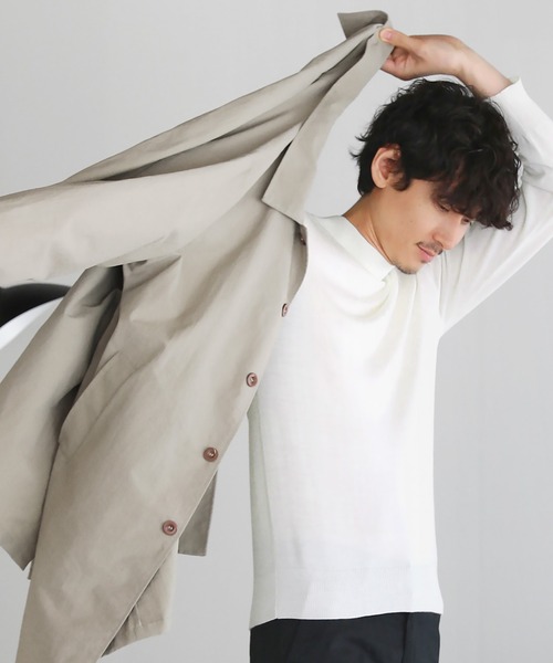 SPU（スプ） セーター ニット 12Gウール混カシミヤタッチモックネック