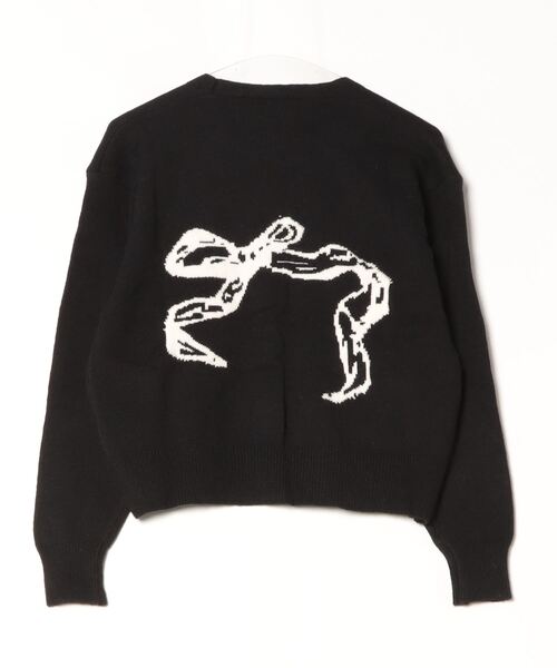 leune（ルネ） カーディガン リボンジャガードニットカーディガン