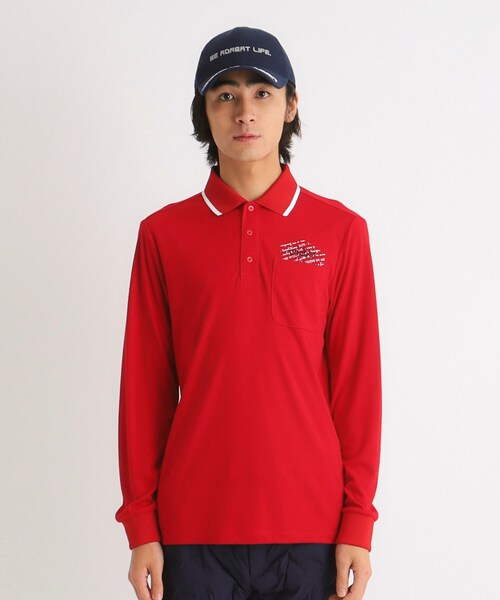 adabat（アダバット） ポロシャツ 胸ポケットあり 長袖ポロシャツ