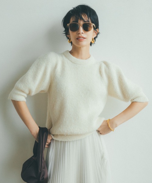 「Mila Owen」 半袖ニット 1 ベージュ レディース Mila Owen 「Mila Owen」 半袖ニット 1 ベージュ レディース