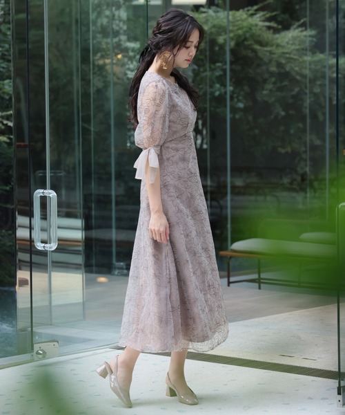 元値19,800円　お呼ばれドレス　結婚式 GIRL DRESS FOR NOW ドレス オープンショルダーチュールギャザー