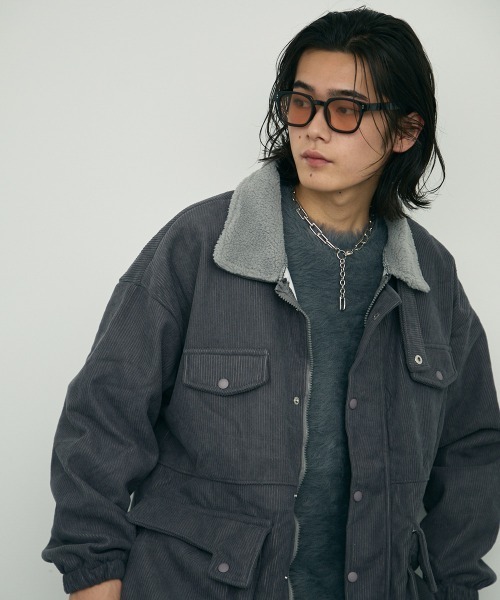 ジャケット・アウター Amiur big collar boa duffle coat Shoowtime ブルゾン アウター boa collar corduroy blouson