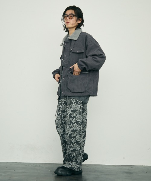ジャケット・アウター big collar boa duffle coat Amiur Shoowtime ブルゾン アウター boa collar corduroy blouson