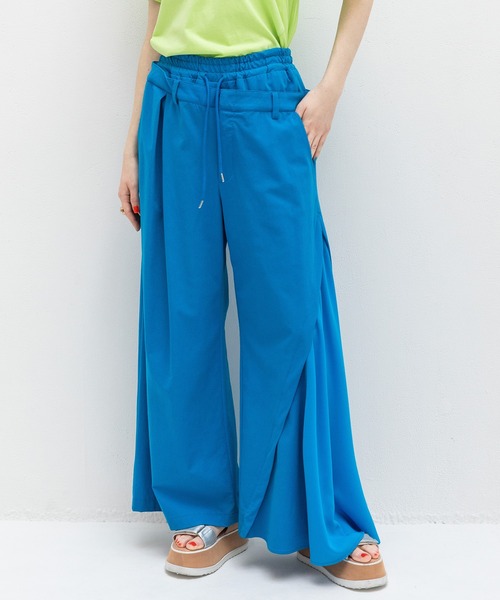 パンツ ALARE 楽天市場】ワイドパンツ メンズ 裾しぼり スーパーワイドパラシュート