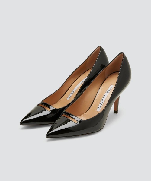 定番人気＊ペリーコ ANIMA アネッリ エナメル パンプス ベージュ PELLICO パンプス ANIMA アネッリ エナメル 8.0cm BLACK : ZOZOTOWN