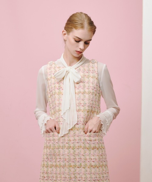 【LOULOU WILLOUGHBY】新品未使用　シルキーリボンブラウス LOULOU WILLOUGHBY】シルキーシボリボンブラウス|allureville