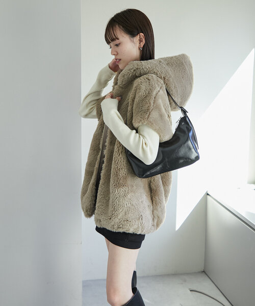 ベスト ジレ crew neck short vest レディース ベスト ジレ crew neck short vest レディース（mizuiroind