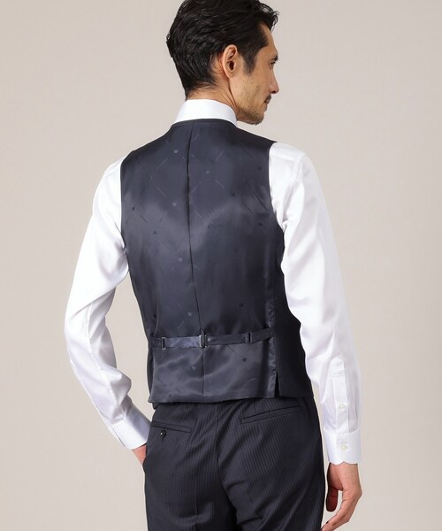 【DORMEUIL AMADEUS365】ピンストライプ ベスト3ピース対応 TAKEO KIKUCHI スーツ ベスト 「DORMEUIL AMADEUS365」ピン