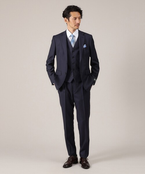 【DORMEUIL AMADEUS365】ピンストライプ ベスト3ピース対応 TAKEO KIKUCHI スーツ ベスト 「DORMEUIL AMADEUS365」ピン