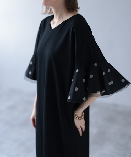 HERENCIA」 7分袖ワンピース FREE ブラック レディース : 89764075  