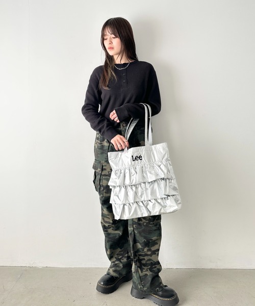 Lee トートバッグ Lee/リー フリル BIGトートバッグ/ロゴ刺繍