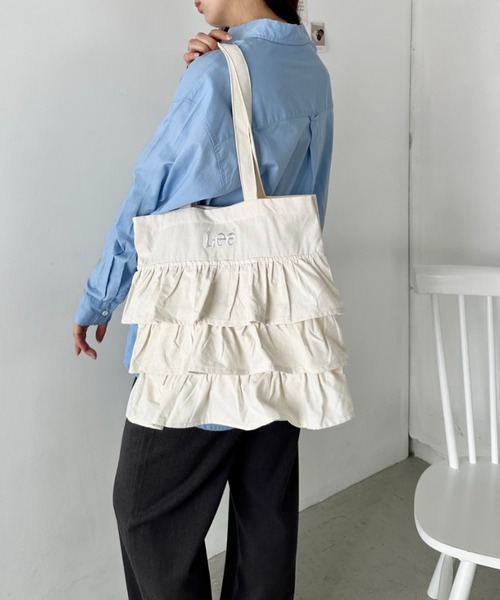 Lee（リー） トートバッグ フリル BIGトートバッグ/ロゴ刺繍 ギャザー