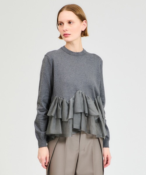 ニット セーター シアーペプラムフォルムニット レディース NATURAL BEAUTY BASIC ニット セーター シアーフォルムニット