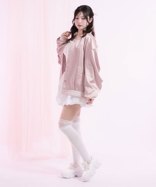 DearMyLoveRose スタジャン オーバーサイズサテンスタジャン