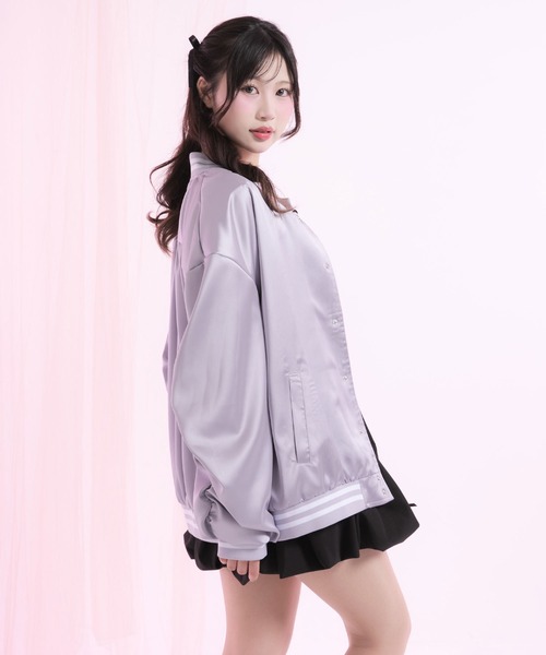 DearMyLoveRose スタジャン オーバーサイズサテンスタジャン