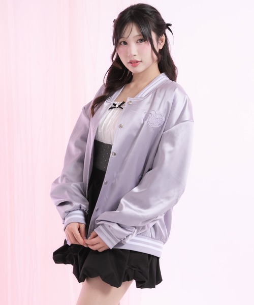 DearMyLoveRose スタジャン オーバーサイズサテンスタジャン