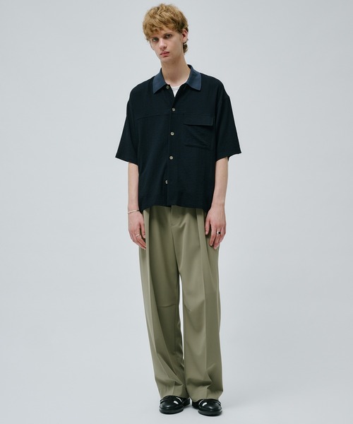 GUILTYPARTIES★プリーツ入り スラックス PUBLIC TOKYO スラックス TRIXIONウーリーバレルスラックス