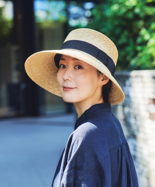 田中帽子店 帽子 ハット 日本製 つば長 ストローハット ステラ