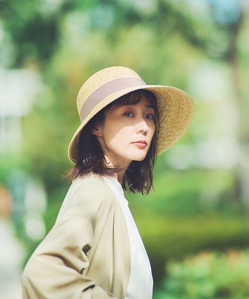 田中帽子店 帽子 ハット 日本製 つば長 ストローハット ステラ