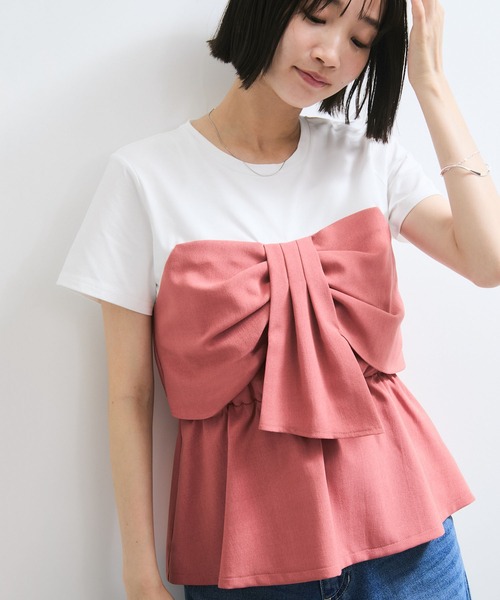 VIS tシャツ 「新色追加」「美easy」ねじりリボンTシャツ