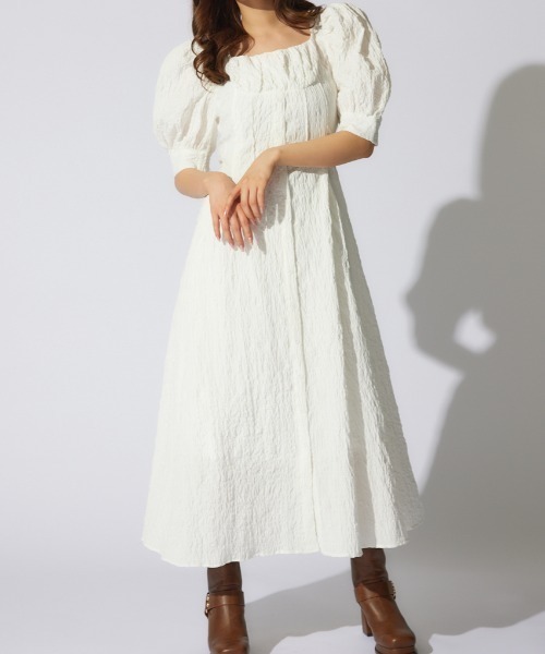 rienda（リエンダ） シャツワンピース バストギャザーデザイン