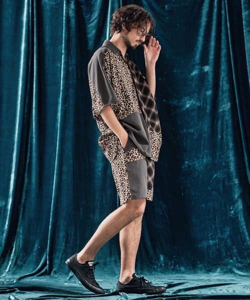 ANGENEHM（アンゲネーム） シャツ 半袖 mhs2322-Switching design