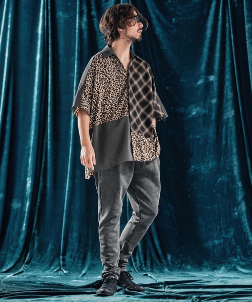 ANGENEHM（アンゲネーム） シャツ 半袖 mhs2322-Switching design