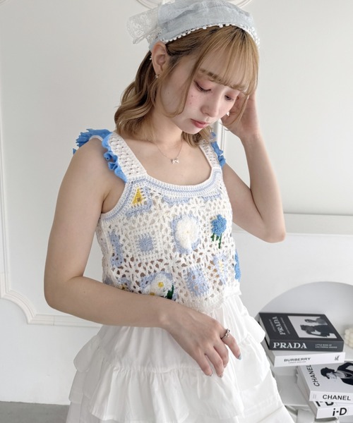 45rpm 美品 クロッシェフラワー ベスト ジレ - メルカリ