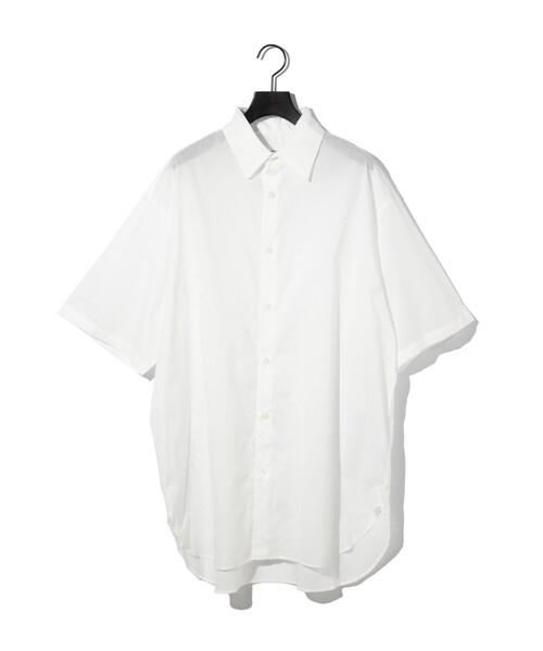 ブラウス シャツ MIDIUMISOLID for Ladies ハーフスリーブワイドシャツ レディース