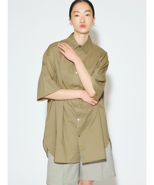 MIDIUMISOLID ブラウス シャツ for Ladies ハーフスリーブワイド
