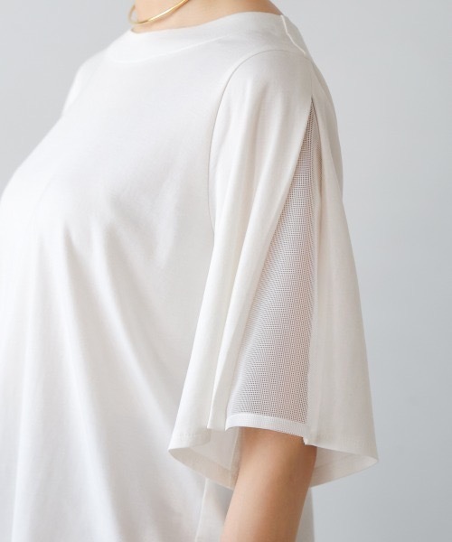 tシャツ 袖フレアメッシュプルオーバー レディース Bou Jeloud tシャツ 袖フレアメッシュプルオーバー レディース