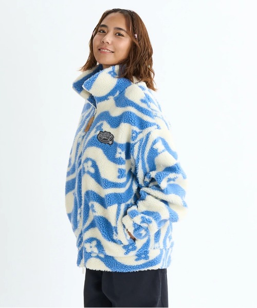 ROXY ブルゾン アウター WANDERER /ロキシーウェーブ柄ボア
