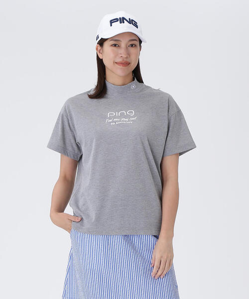 tシャツ 「PING APPAREL」10色展開 プレーティング天竺半袖ハイネックカットソー 「LADIES LINE」 (LADIES) レディース